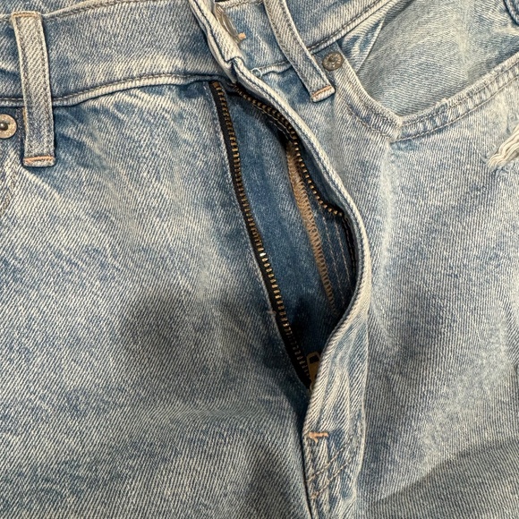 NWT - American Eagle 90s Highest Rise Boyfriend Jeans Blown Out Blue - Size 12 - Picture 7 of 12